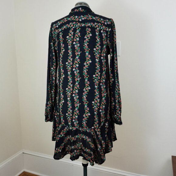Free People Dark Floral Shirt Dress - Picture 3 of 7